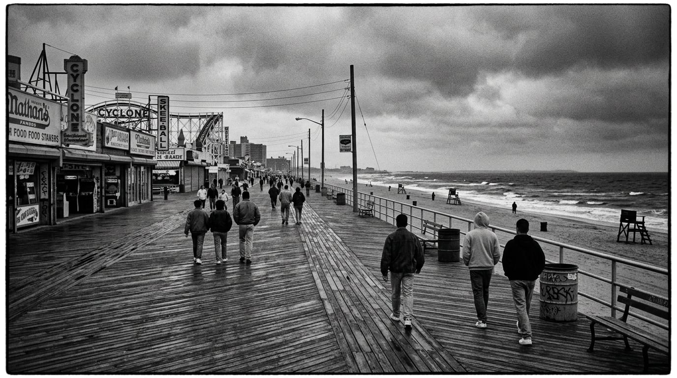 Boardwalk, coastal archival photograph