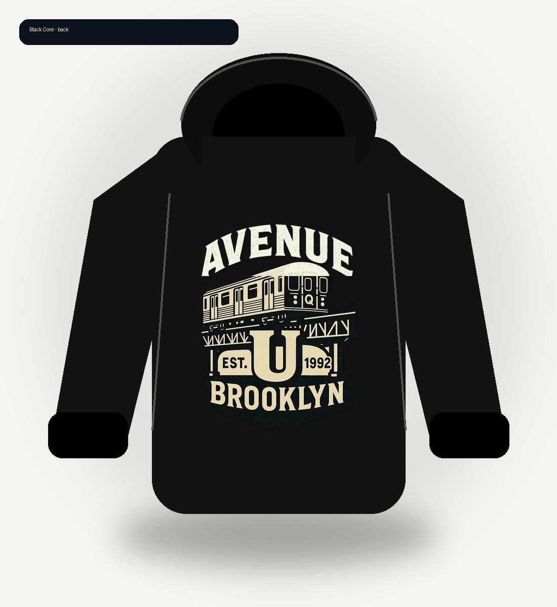 Avenue U U-9 Black Heavyweight Hoodie
